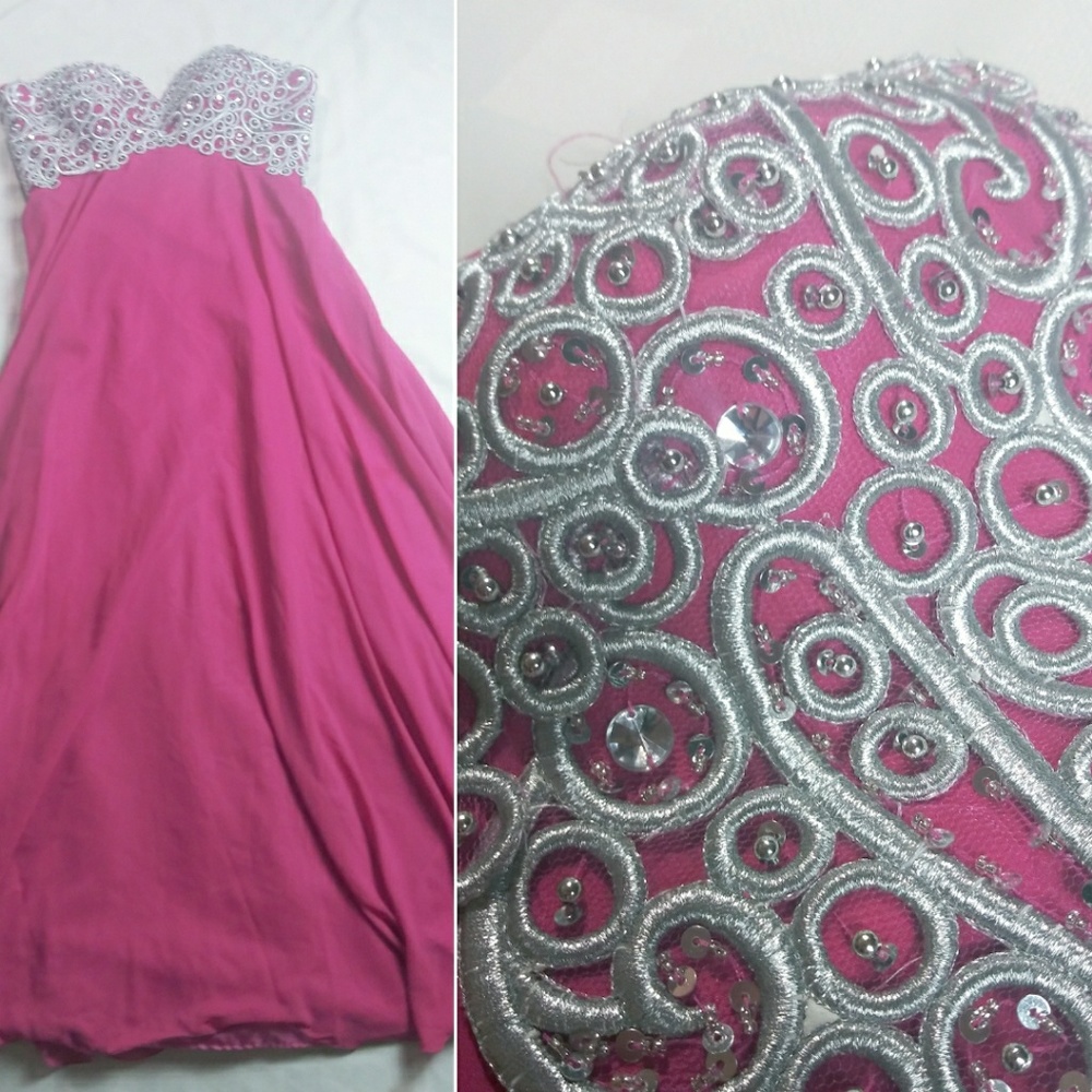 May Queen Pink/Magenta Long Dress Size 10